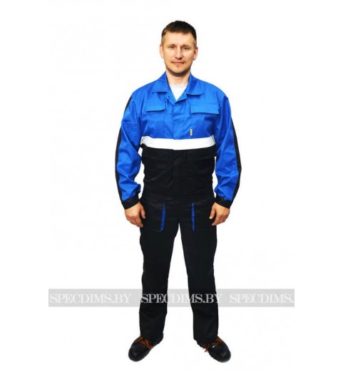 фото Костюм рабочий Профессионал синий с чёрным