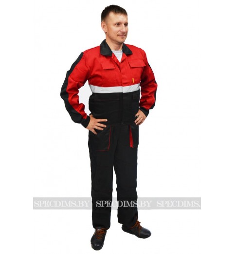 фото Костюм рабочий Профессионал красный с чёрным