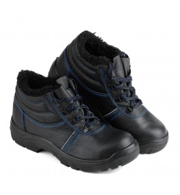 Ботинки рабочие кожаные утепленные (цвет черный, мех искусственный) 13М