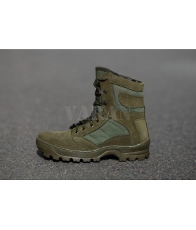 Ботинки (берцы) с высокими берцами кожаные демисезонные на флисе VARAN (деми, цвет олива)