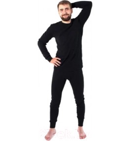 Термобельё "Сибирский следопыт" Fleece флисовое (комплект кофта и штаны, цвет черный) 