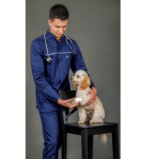 фото Куртка мужская медицинская (жакет мужской) М68 темно-синяя