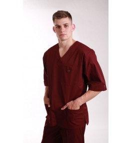 Блуза мужская медицинская М13 бордовая