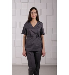 Блуза медицинский женский М153 темно-серая