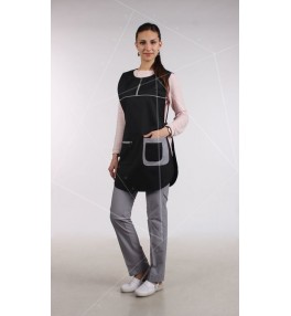 Фартук 123 черный/серый