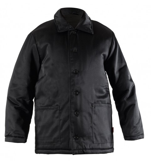 фото Куртка (телогрейка) с дополнительным утеплителем черная на пуговицах (для ИК, колоний, заключенных)