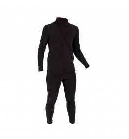 Термобельё "Сибирский следопыт" Fleece Zip флисовое (комплект кофта и штаны, цвет черный) 