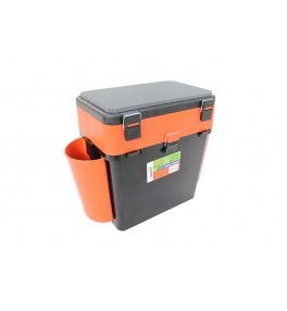 Ящик для зимней рыбалки "FishBox" Helios с навесными карманами, 19 л, оранжевый/4/