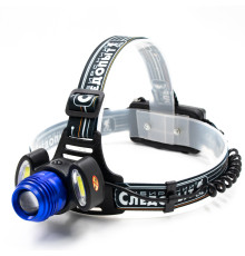 Фонарь налобный "СИБИРСКИЙ СЛЕДОПЫТ-Лайт", 1 LED + 2 COB, zoom, аккум. 220В/60/