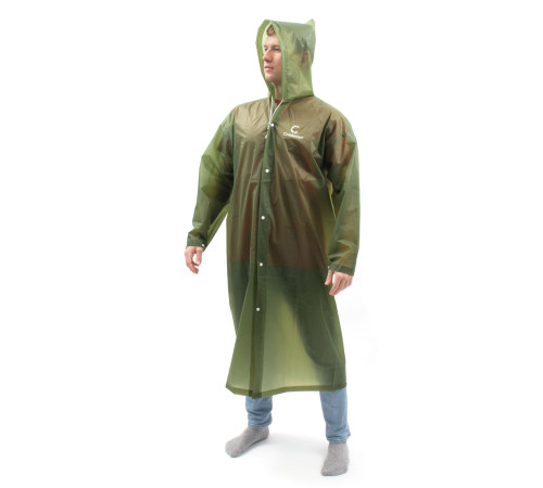 фото Плащ-дождевик СЛЕДОПЫТ, EVA, 68х120 см., на кнопках, с капюшоном, цв. army green, р. 48-50/50/100/