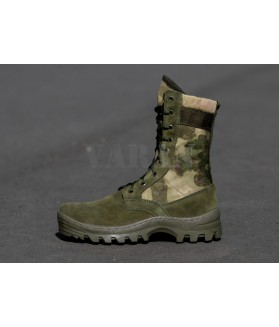 Ботинки (Берцы) кожаные тактические сетка VARAN А-ТАКС (лето/деми, цвет олива+кмф)