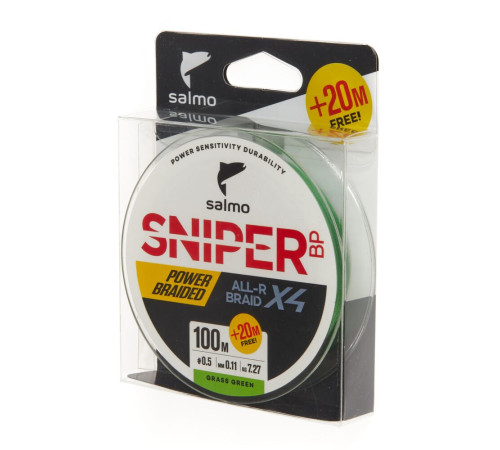 фото Шнур плет. Salmo Sniper BP ALL R BRAID х4 Grass Green 120м