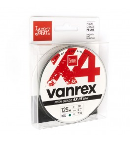 Шнур плетёный Lucky John Vanrex х4 BRAID Moss Green 125м/017мм