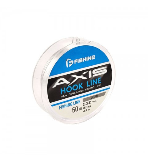 Леска F-FISHING Axis Hook Line Clear 50м 0,12мм 2,0кг 4,4lb Леска F-FISHING Axis Hook Line Clear 50м 0,12мм 2,0кг 4,4lb