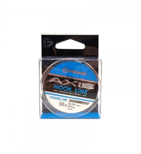 Леска F-FISHING Axis Hook Line Clear 50м 0,14мм 2,5кг 5,7lb Леска F-FISHING Axis Hook Line Clear 50м 0,14мм 2,5кг 5,7lb
