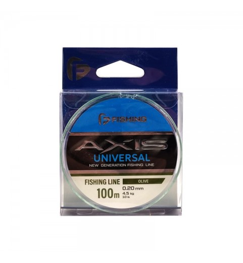 Леска F-FISHING Axis Universal Line Olive 100м 0,20мм 4,5кг 10lb Леска F-FISHING Axis Universal Line Olive 100м 0,20мм 4,5кг 10lb