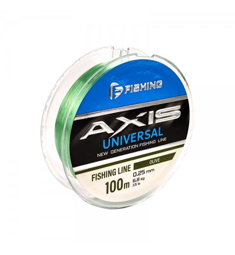 Леска F-FISHING Axis Universal Line Olive 100м 0,25мм 6,8кг 15lb Леска F-FISHING Axis Universal Line Olive 100м 0,25мм 6,8кг 15lb