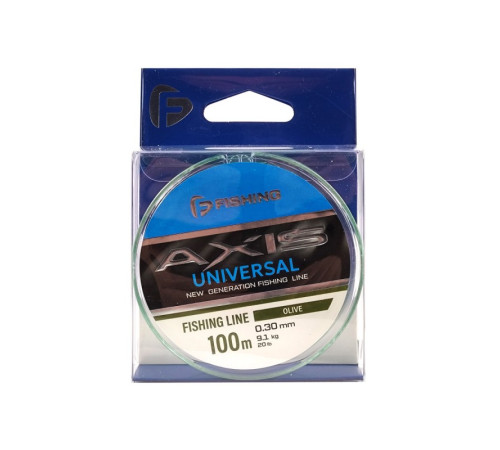 фото Леска F-FISHING Axis Universal Line Olive 100м 0,30мм 9,1кг 20lb