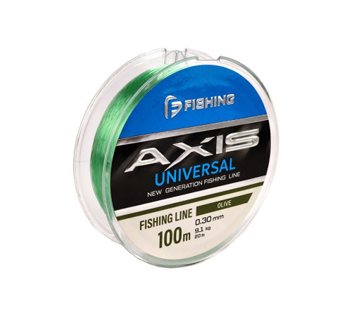фото Леска F-FISHING Axis Universal Line Olive 100м 0,30мм 9,1кг 20lb