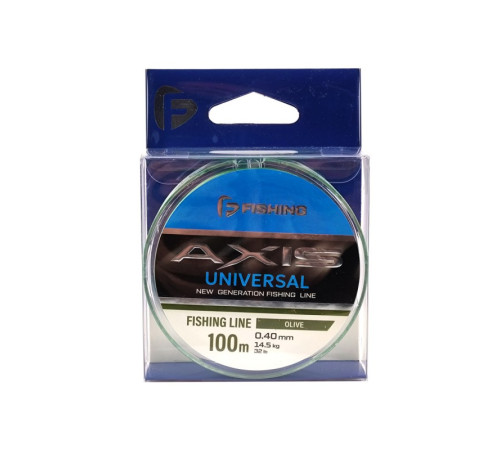 фото Леска F-FISHING Axis Universal Line Olive 100м 0,40мм 14,5кг 32lb