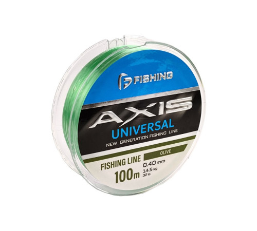 фото Леска F-FISHING Axis Universal Line Olive 100м 0,40мм 14,5кг 32lb