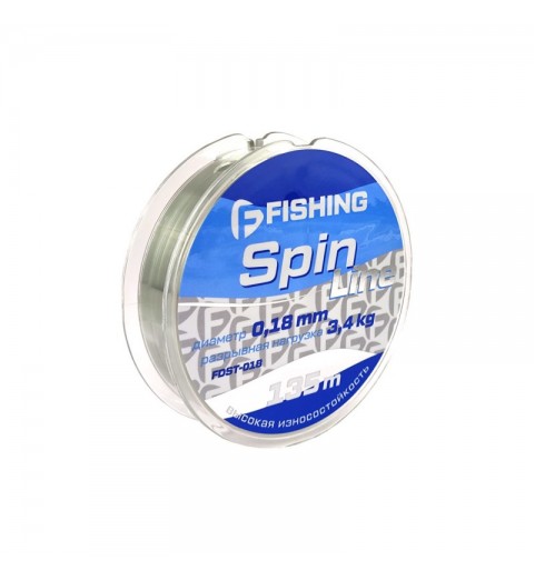 Леска F-FISHING Spin Line 135м 0,18мм 3,4кг/7,5lb Леска F-FISHING Spin Line 135м 0,18мм 3,4кг/7,5lb