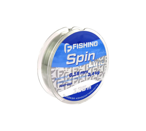 фото Леска F-FISHING Spin Line 135м 0,18мм 3,4кг/7,5lb