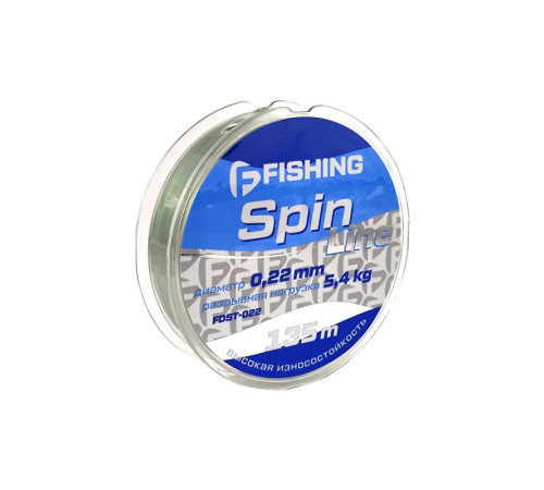 фото Леска F-FISHING Spin Line 135м 0,22мм 5,4кг/11,9lb