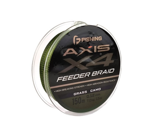 фото Шнур F-FISHING Axis Braid PE X4 Feeder 150м Grass Camo 0,12мм 7кг/15lb