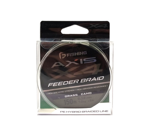 фото Шнур F-FISHING Axis Braid PE X4 Feeder 150м Grass Camo 0,12мм 7кг/15lb