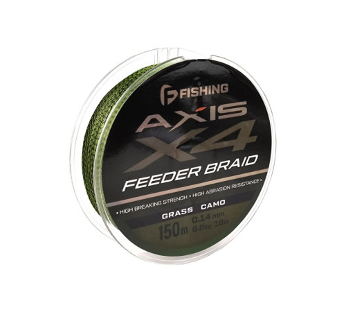фото Шнур F-FISHING Axis Braid PE X4 Feeder 150м Grass Camo 0,14мм 8,2кг/18lb