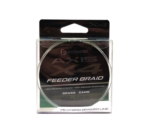 фото Шнур F-FISHING Axis Braid PE X4 Feeder 150м Grass Camo 0,14мм 8,2кг/18lb