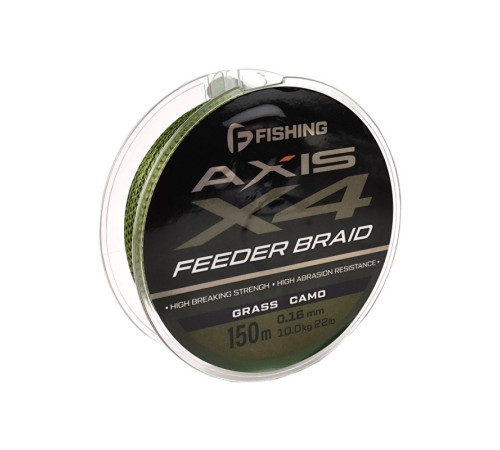 фото Шнур F-FISHING Axis Braid PE X4 Feeder 150м Grass Camo 0,16мм 10кг/22lb