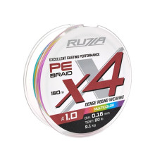 Шнур RUZZA X4 150м Multicolor 0,16мм 9,1кг/20lb