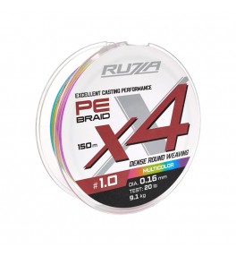 Шнур RUZZA X4 150м Multicolor 0,16мм 9,1кг/20lb