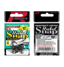 Застежка с вертлюгом RUZZA Rolling Swivel w/Hooked Snap Black №6 10шт