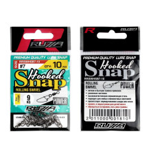Застежка с вертлюгом RUZZA Rolling Swivel w/Hooked Snap Black №7 10шт