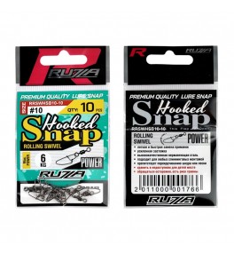 Застежка с вертлюгом RUZZA Rolling Swivel w/Hooked Snap Black №10 10шт Застежка с вертлюгом RUZZA Rolling Swivel w/Hooked Snap Black №10 10шт
