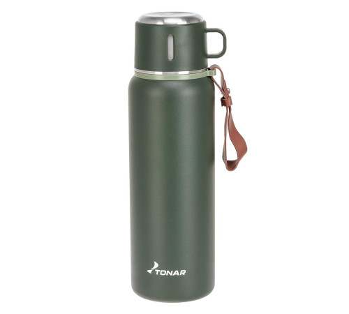 фото Термос (T-KD-7030-0.7) 700ML хаки (пробка-ситечко, крышка-кружка, ремешок) TONAR /Россия/