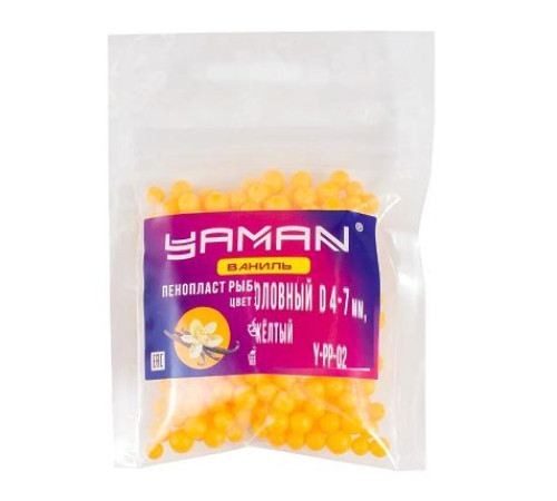 фото Пенопласт рыболовный Yaman Ваниль, d 4-7 мм, цв. жёлтый/Y-PP-02 /Китай/