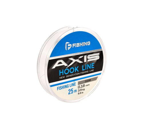 фото Леска F-FISHING Axis Hook Line Clear 25м 0,18мм 3,9кг 8,6lb