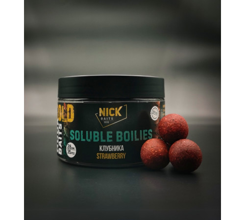 фото Насадки пылящие NICK BAITS GOLD SOLUBLE 20 мм (Клубника), банка 35 шт