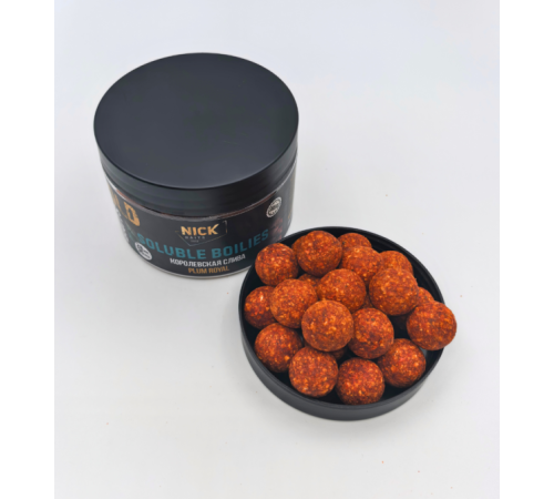 фото Насадки пылящие бойлы NICK BAITS GOLD SOLUBLE 20 мм (Королевская слива), банка 35 шт