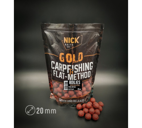 фото Бойлы прикормочные NICK BAITS GOLD SPECIALFISH 20 мм (Червь-мотыль), 1 кг