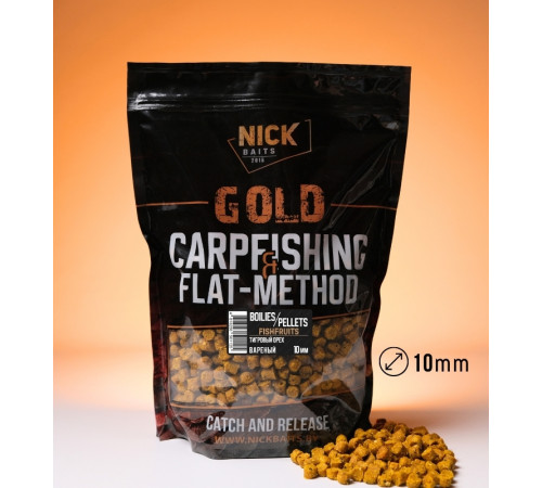 фото Пеллетс NICK BAITS GOLD PELLETS FISHFRUITS 10 мм (Тигровый орех), 1 кг