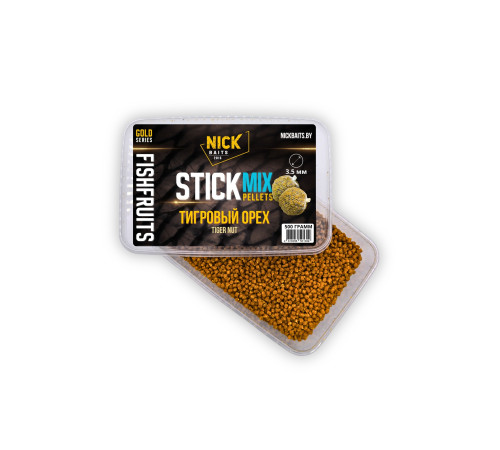 фото Стик-микс пеллетс Stick-mix pellets 3,5 мм NICK BAITS GOLD “FF” (Тигровый орех), 0,5 кг