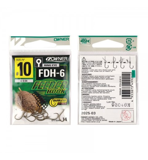 Крючок OWNER Feeder Hook FDH-6 brown №10 14шт